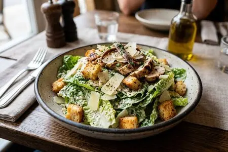 Салат Цезарь с курицей - аутентичный рецепт с домашними сухариками и соусом