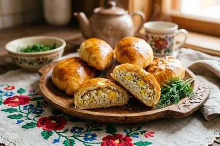 Пирожки с яйцом и рисом - как приготовить в домашних условиях