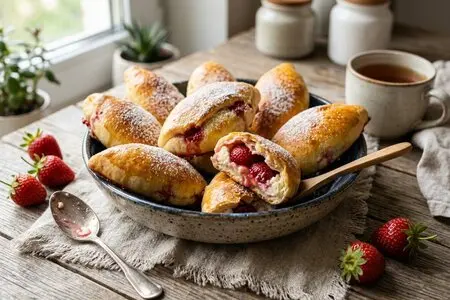 Пирожки с творогом и клубникой: майский рецепт