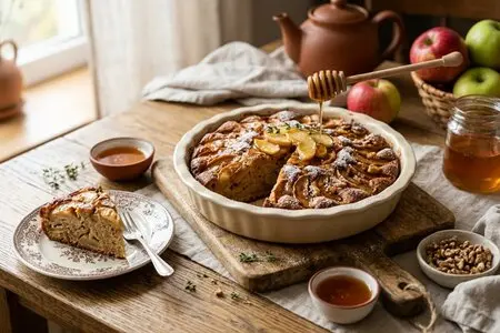Шарлотка с яблоками и мёдом вместо сахара: ПП-рецепт любимой выпечки