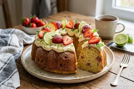 Цитрусовый кекс с клубникой и лаймом: выпечка с освежающим послевкусием