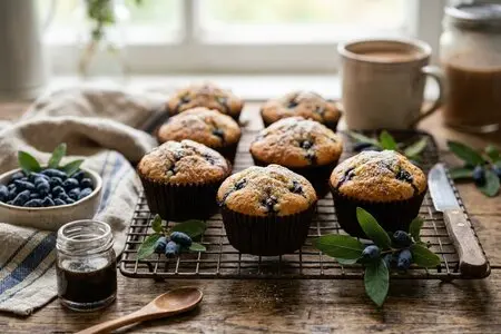 Маффины на ряженке с жимолостью и ванилью: нежная выпечка с карамельными нотками