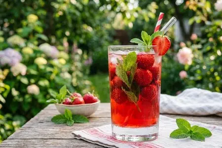 Клубничный компот с мятой - освежающий напиток на лето