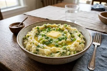 Картофельное пюре с зеленым луком и сливочным маслом - нежный гарнир