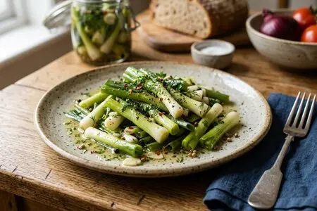 Маринованный зеленый лук - заготовка для салатов и супов