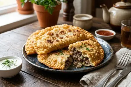 Классические чебуреки с говядиной и луком - рецепт с сочной начинкой