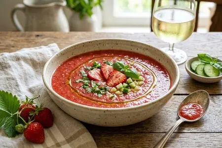 3 рецепта холодных супов без варки: гаспачо с клубникой, свекольник на квасе, окрошка на айране