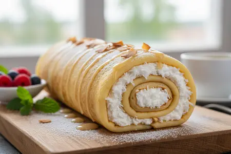 Блинный рулет с кокосом: нежный десерт без сложной выпечки