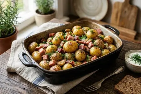 Что можно приготовить с ветчиной и молодым картофелем: 12 сытных блюд для дачного обеда