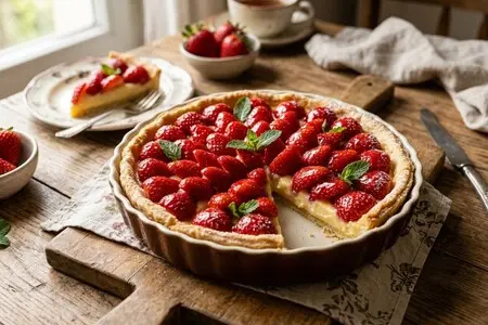 Тарт с клубникой: 9 рецептов с хрустящей песочной основой и нежным кремом