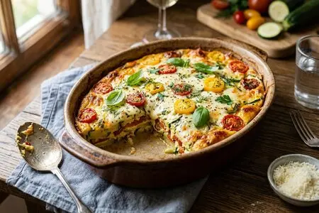 Кабачковая запеканка с сыром и томатами: обед из 3 ингредиентов, который можно есть холодным