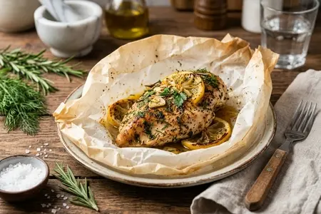 Куриное филе, запеченное в пергаменте с травами: сочное, диетическое и без капли лишнего жира