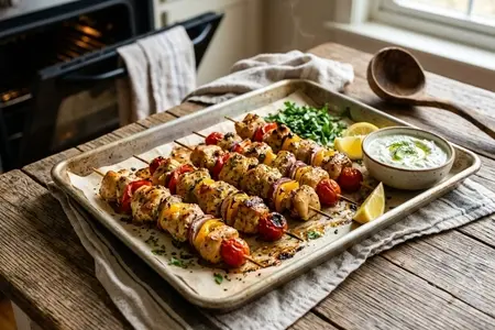 Куриные шашлычки в духовке на шпажках: сочные, с дымком и без брызг жира на плите