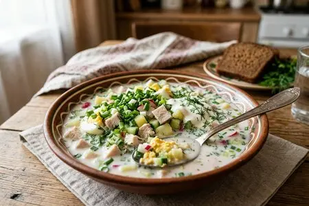 Окрошка с курицей вместо колбасы: почему диетологи советуют именно этот вариант, и как сделать её сочной