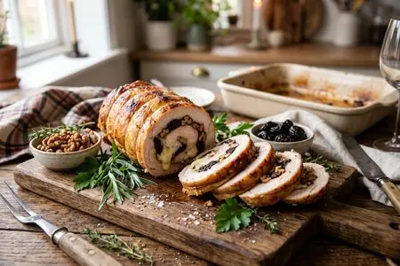 Рулет из индейки с сыром, черносливом и грецкими орехами: коронное блюдо Маргариты из романа «Граф Аверин. Колдун Российской империи»