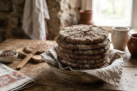 Постные ржаные лепешки с зеленью и чесноком: аскетичный рецепт из романа «Граф Аверин. Колдун Российской империи»