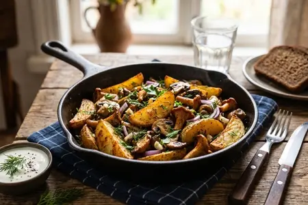 Картофель по-деревенски с грибами и травами: уютный рецепт из романа «Граф Аверин. Колдун Российской империи»