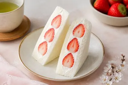 Рецепт самых вкусных японских сэндвичей с клубникой и сливками