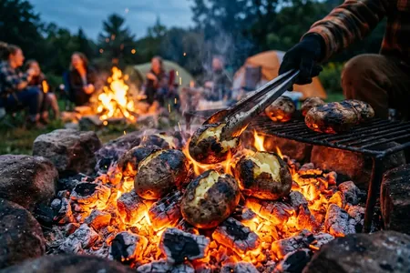 Картошка на углях: 9 рецептов приготовления в фольге, на шампурах, на решетке или прямо в углях