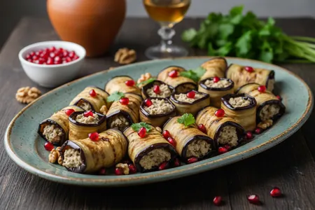 Баклажаны по-грузински с ореховым соусом - пряная классика Кавказа