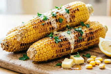 Кукуруза на гриле с чесночным маслом - летний хит барбекю