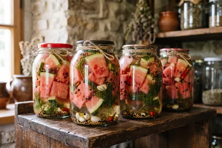 Маринованные арбузы в банках: 3 рецепта с горчицей, чесноком и классический со специями