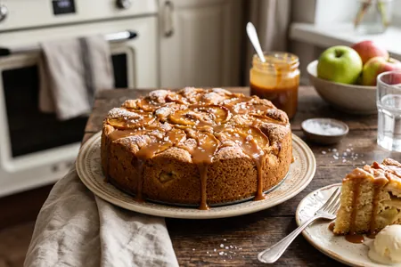 Шарлотка с яблоками и солёной карамелью: перевернутый пирог, который всегда получается