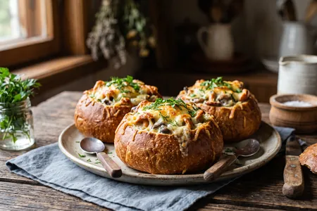 Жульен с подосиновиками в булочках: 3 рецепта (классический, с курицей и вегетарианский)