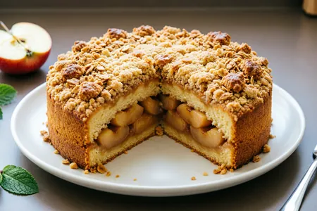 Шарлотка с яблоками и хрустящей крошкой (штрейзелем): рецепт, в котором начинка не вытекает