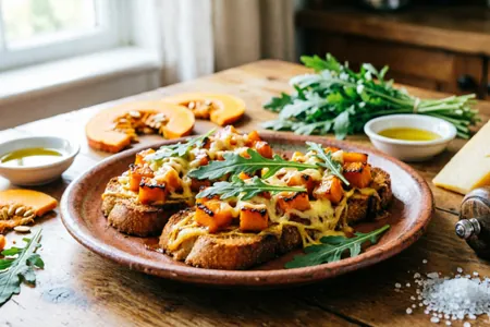 Самые вкусные тосты: от классики до изысканных сочетаний — тосты с печёной тыквой, сыром и рукколой и другие идеи