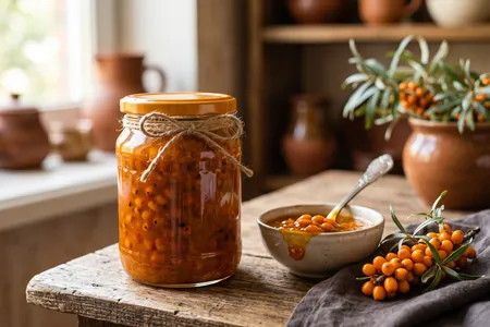 Сырое варенье из облепихи без варки: как сохранить 100% витаминов и яркий солнечный цвет на зиму