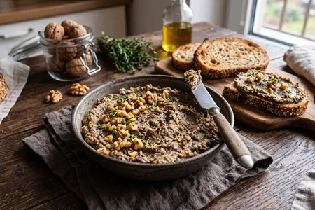 Нежный грибной паштет с грецким орехом и сливочным сыром: рецепт ресторанной закуски, которая тает во рту