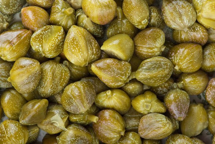 Marinated capers background