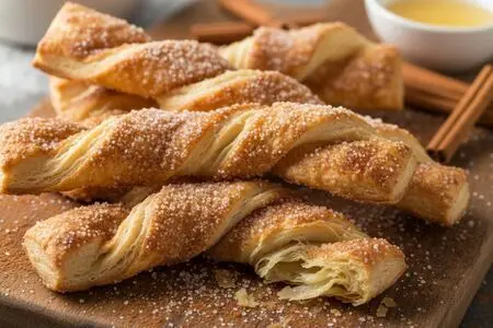 Слоеные палочки с корицей в микроволновке