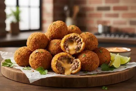 Как приготовить Сырно-мясные шарики в СВЧ за 7 минут