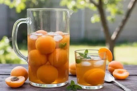 Быстрый компот из абрикоса, алычи и мяты в микроволновке