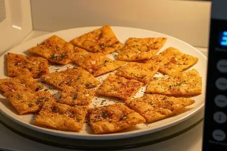 Хрустящие чипсы из лаваша в микроволновой печи за 2 минуты