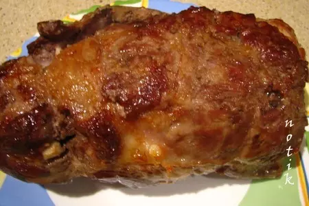 Рулет из свинины с яблоками и черносливом: шаг 5