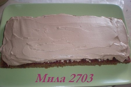 Бисквитно- шоколадный торт с сырным кремом: шаг 4
