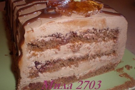 Бисквитно- шоколадный торт с сырным кремом: шаг 7