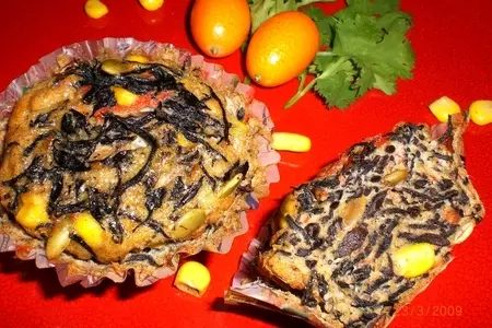 Яичные маффины с морской капустой: шаг 4