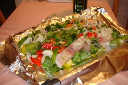 Морской  язык  запеченный с овощами: шаг 4