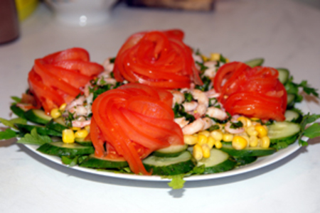 Салат с креветками "весенний букет": шаг 3