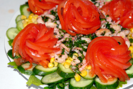 Салат с креветками "весенний букет": шаг 4