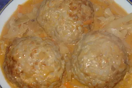 Рисовые фрикадели с тушёной капустой.: шаг 2