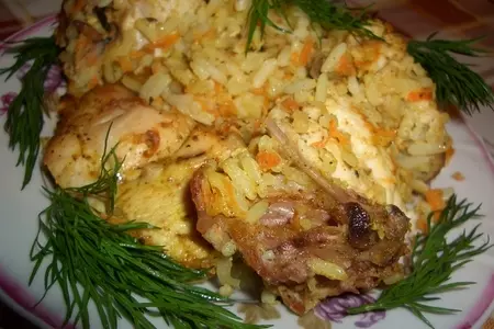 Запеченная курица с рисом в рукаве: шаг 6