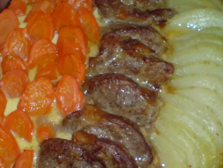 Мясо с овощами под базиликово-лимонным маслом: шаг 6