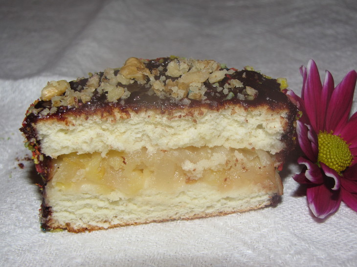Бисквитные пирожные с яблочно-грушевой начинкой в шоколаде: шаг 2