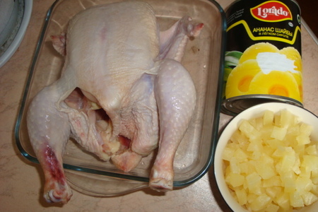 Курица фаршированная ананасами ( вариант ): шаг 2