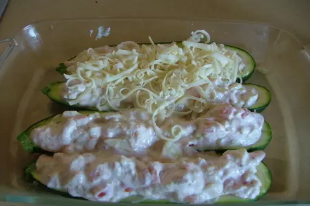 Цуккини, фаршированные крабами: шаг 3